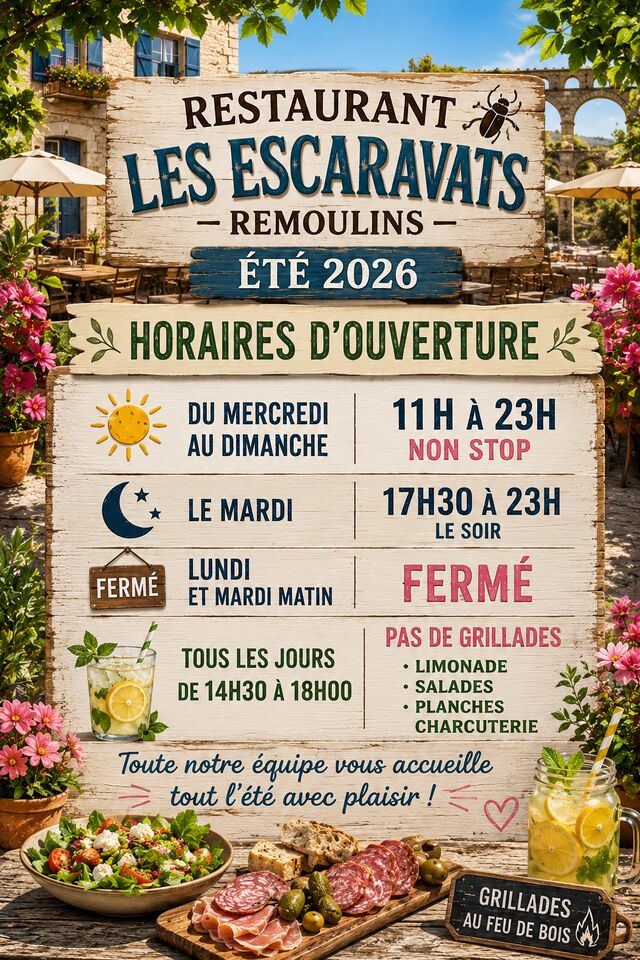 Horaires saison estivale 2026