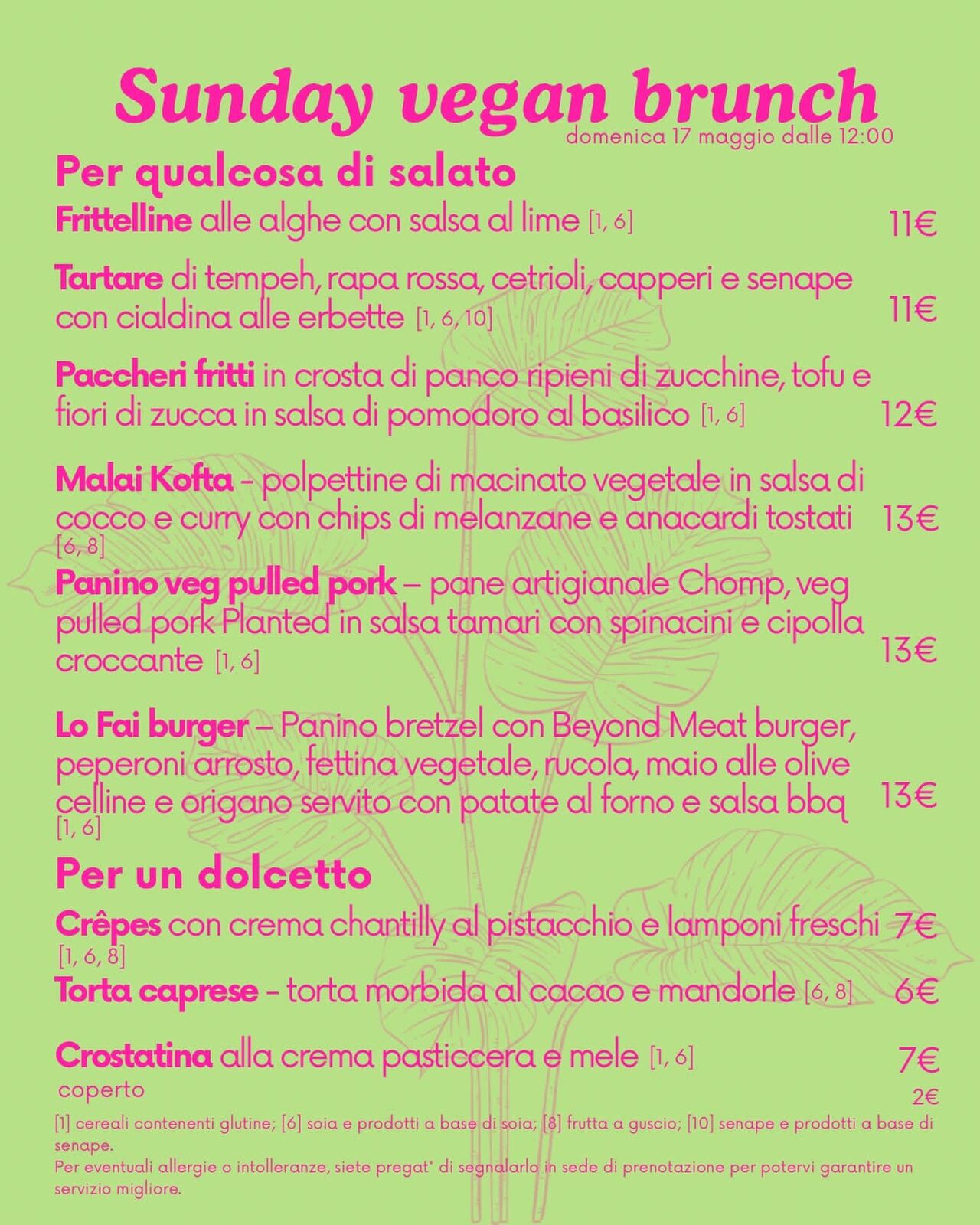 Sunday Vegan Brunch - 17 Maggio 2026