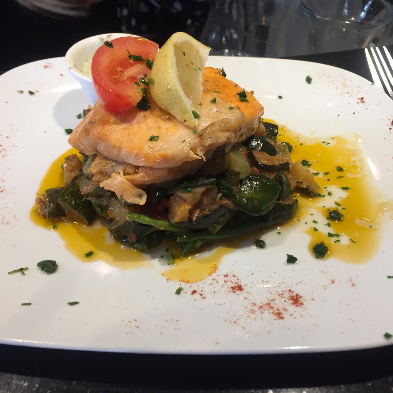 Pavé de Cabillaud et ses légumes