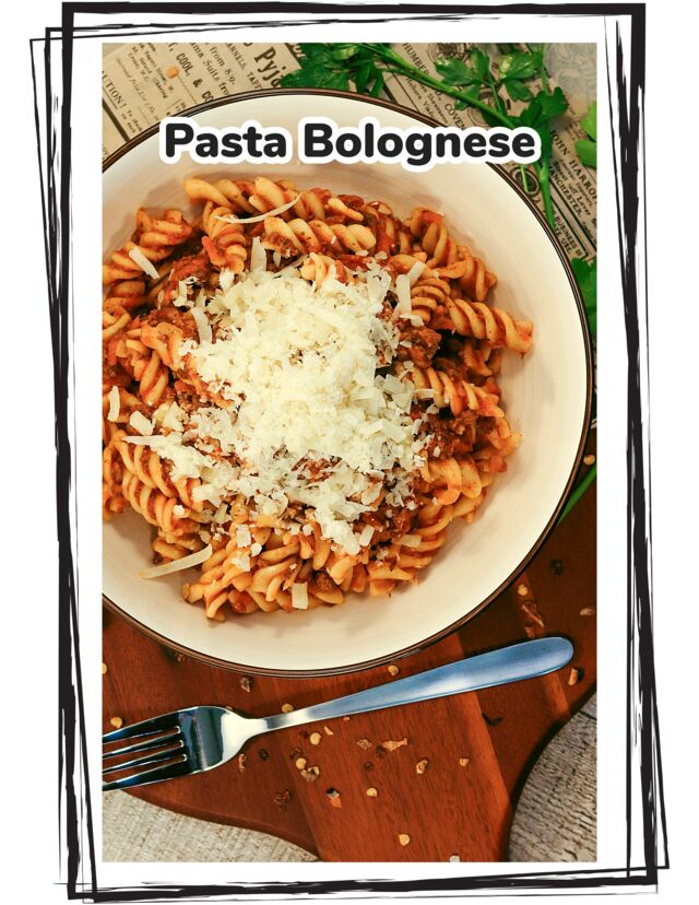 Pasta Fusilli mit Bolognese