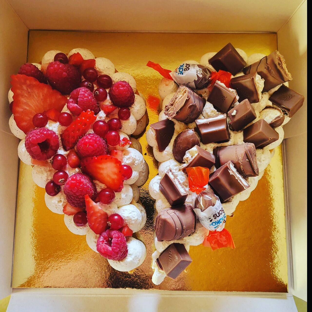 vanille, fruits rouges/kinder