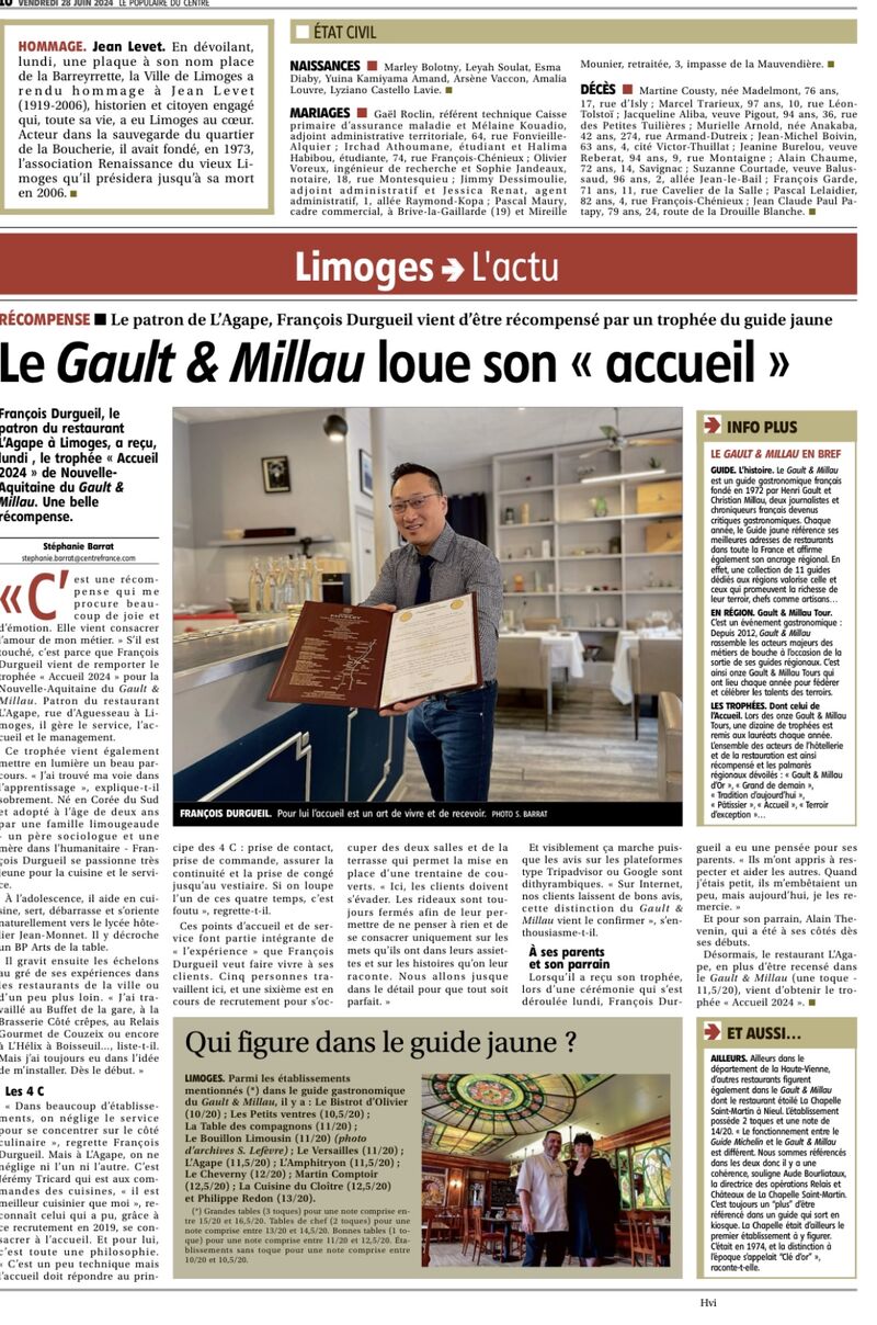 Merci au Populaire pour ce bel article