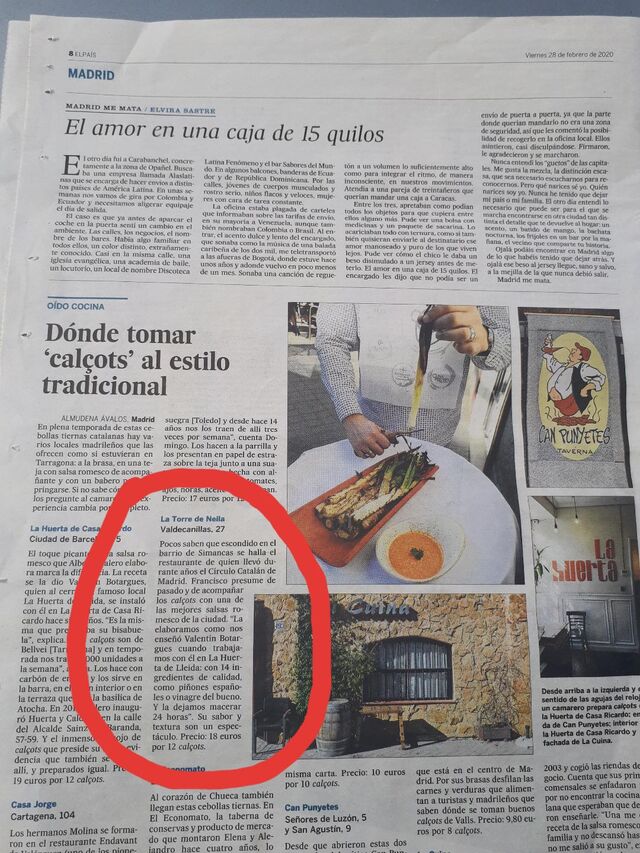 Publicación EL PAÍS 28 Febrero 2020