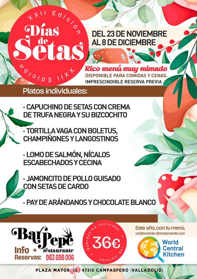 XXII DÍAS DE SETAS EN EL BAR PEPE