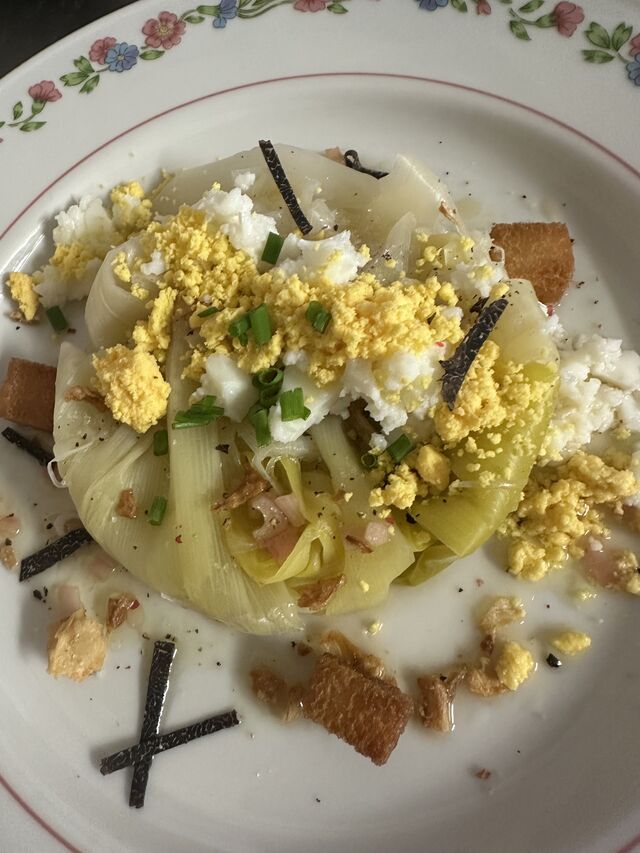Poireaux vinaigrette à la truffe