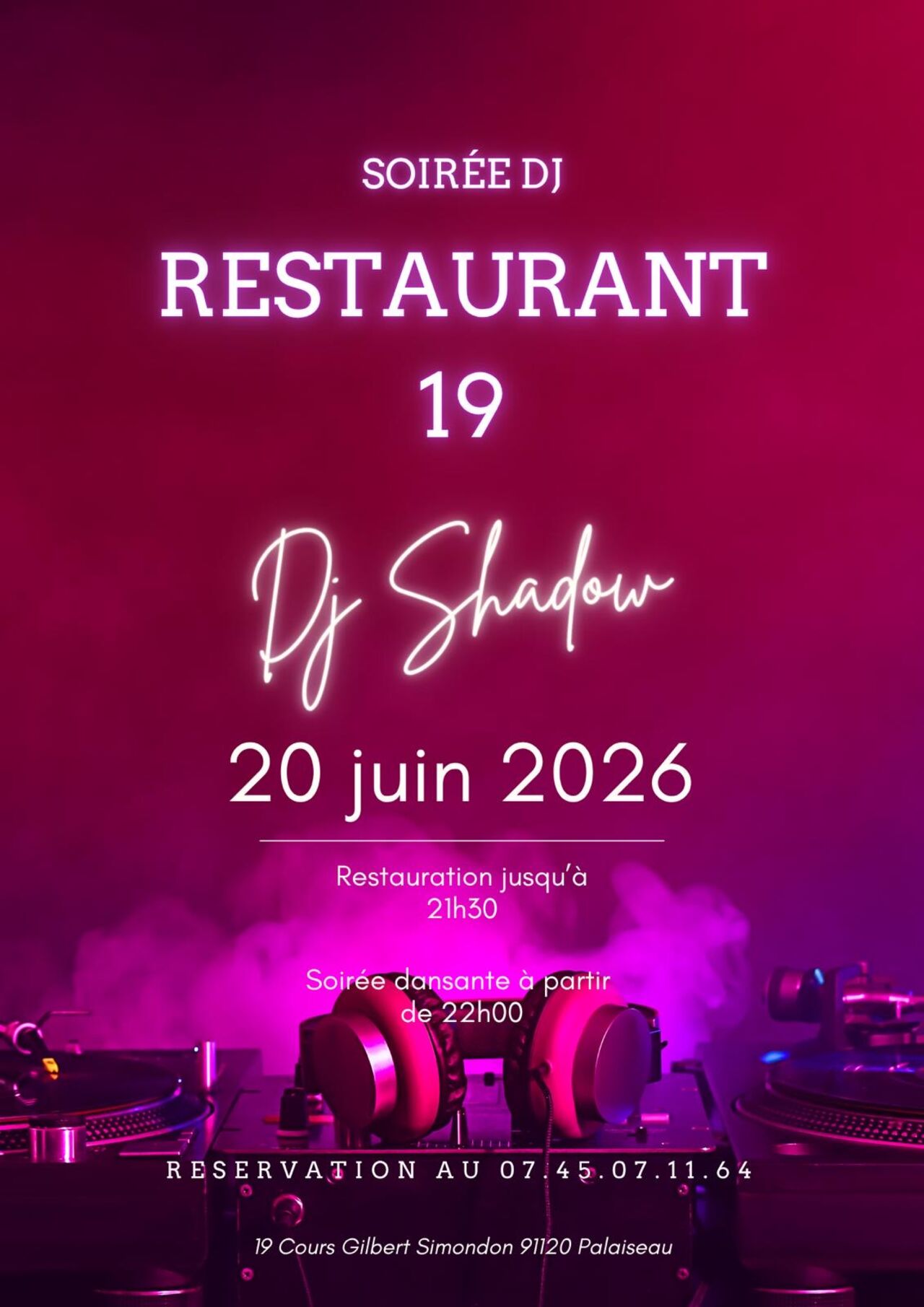 Soirée dansante au 19 !