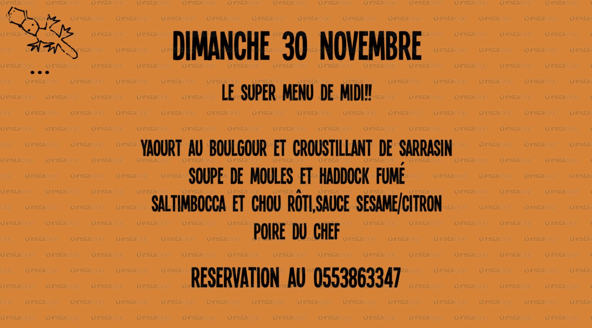 Menu spécial Dim 30 nov - 12h