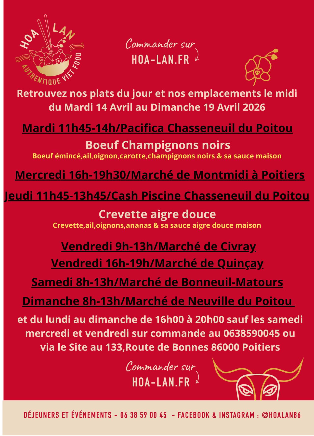 Semaine du 14 Avril au 19 Avril 2026