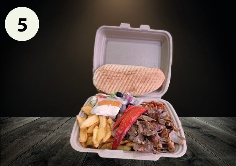 Assiette Kebab
Viande Kebab , frites , boulghour , crudités. 