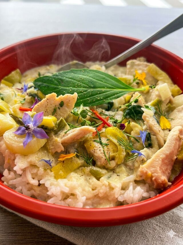 Kaeng kiew wan, curry vert, lait de coco et poulet 