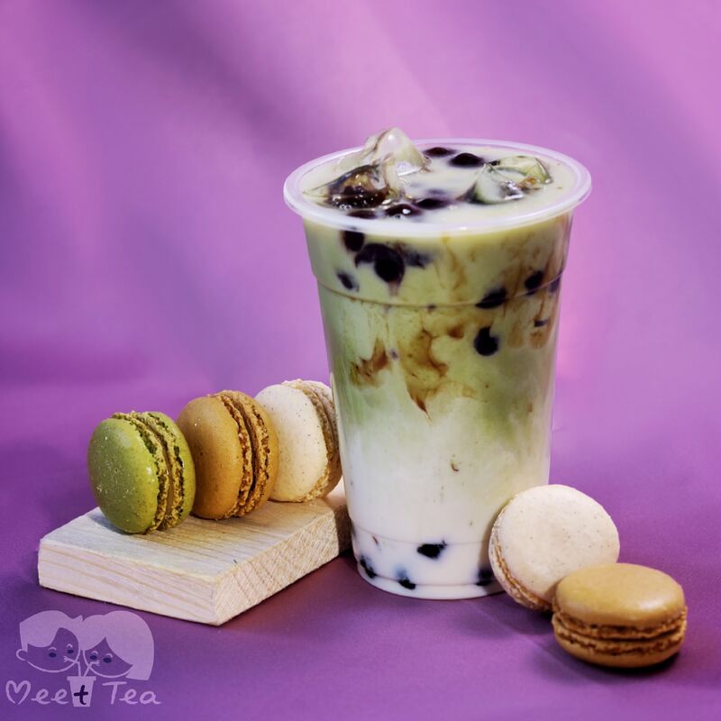 Matcha latté aux tapiocas