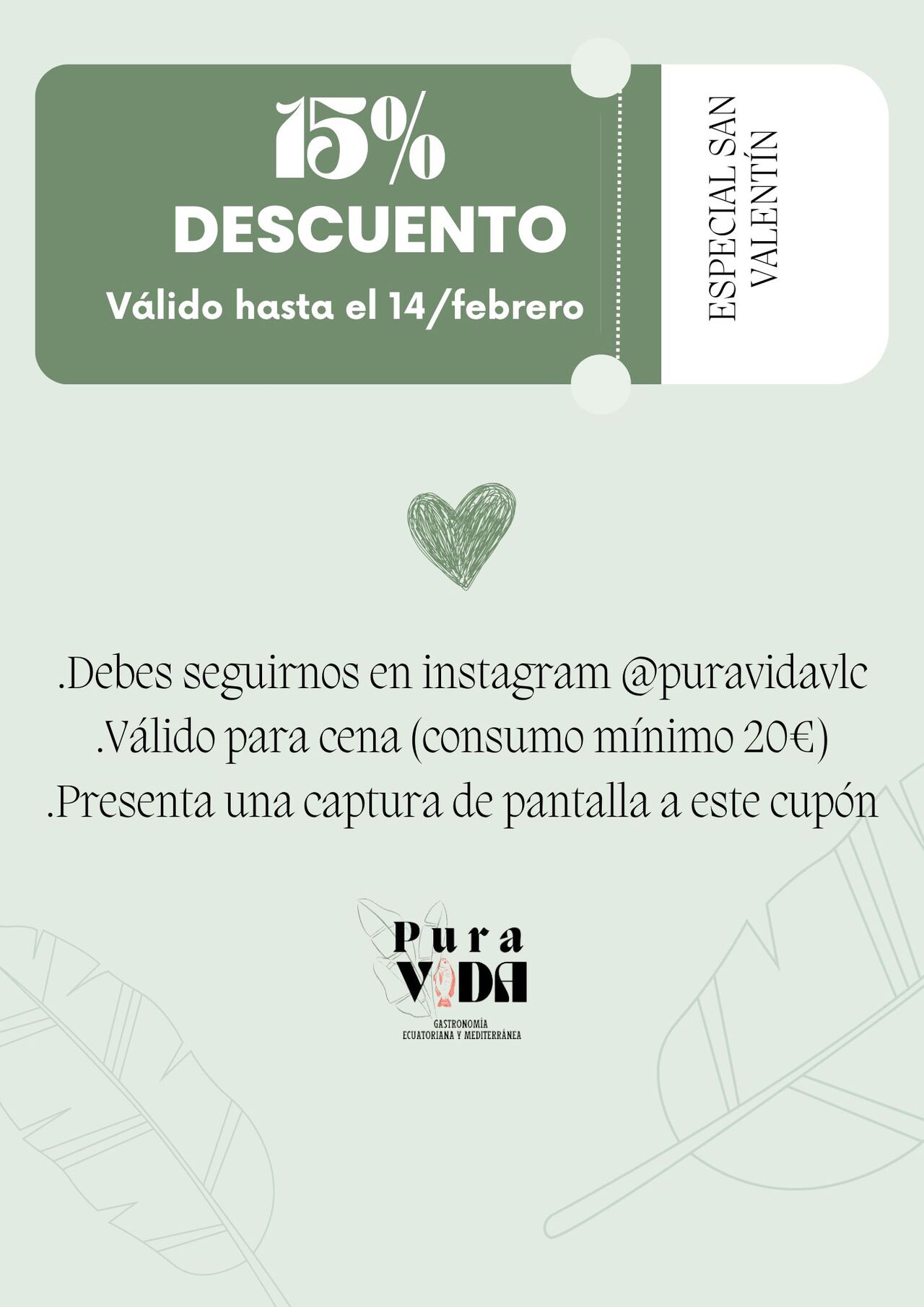 CUPÓN DESCUENTO SAN VALENTÍN