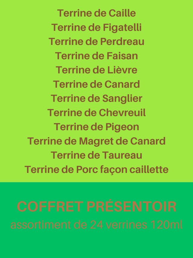 COFFRET PRÉSENTOIR - Assortiment 24 verrines 120ml