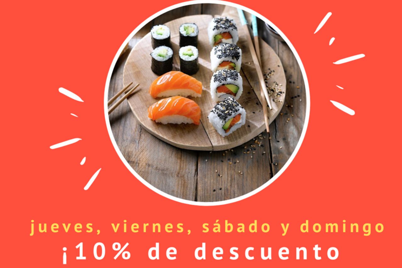 SushiTime 10% descuento + 2 refrescos
