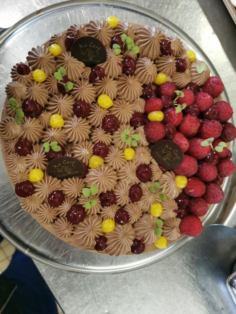 Entremet chocolat framboise