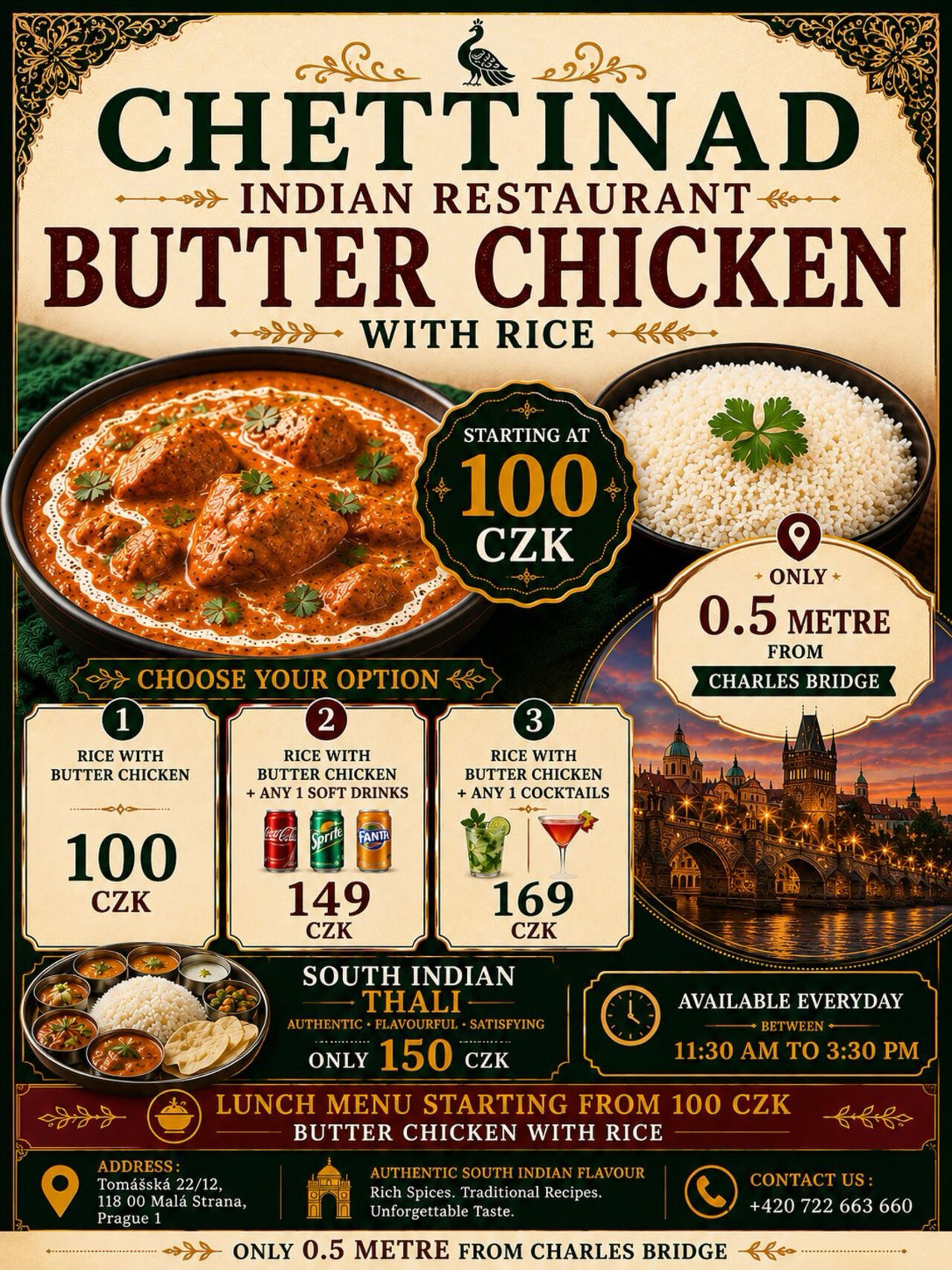 Chettinad South Indian Restaurant daily MENU