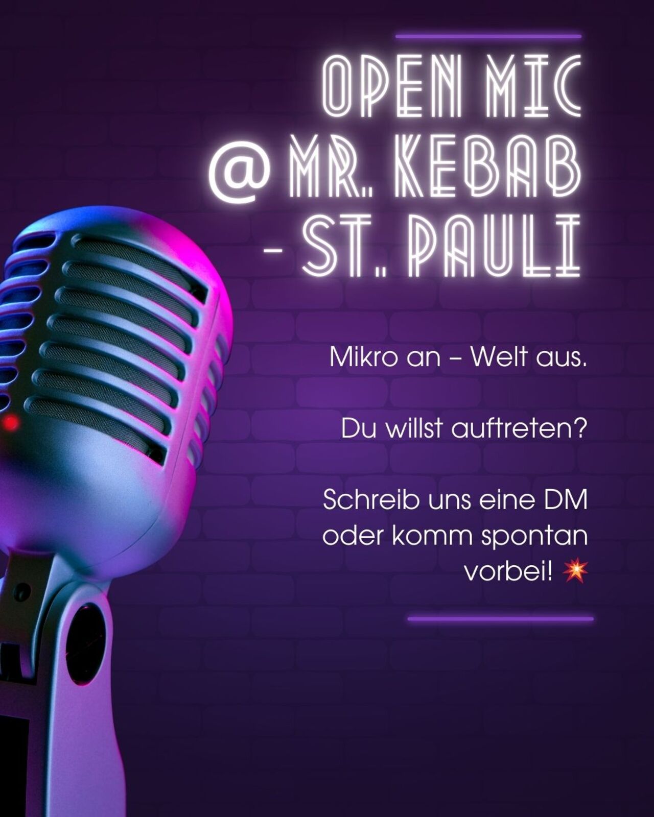 🎤 Open Mic @ Mr. Kebab – St. Pauli 🎤