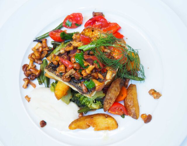 Fischfilet mit Pfifferlinge