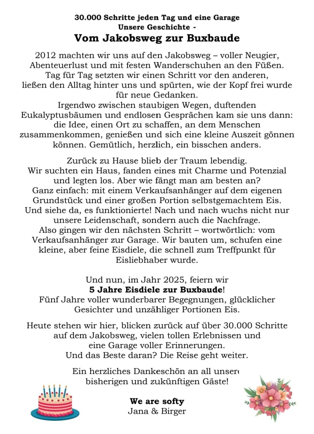 5 Jahre Eisdiele zur Buxbaude