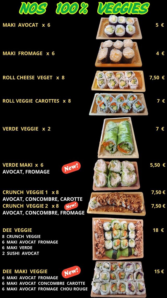 NOS SUSHIS 100 % VEGGIES