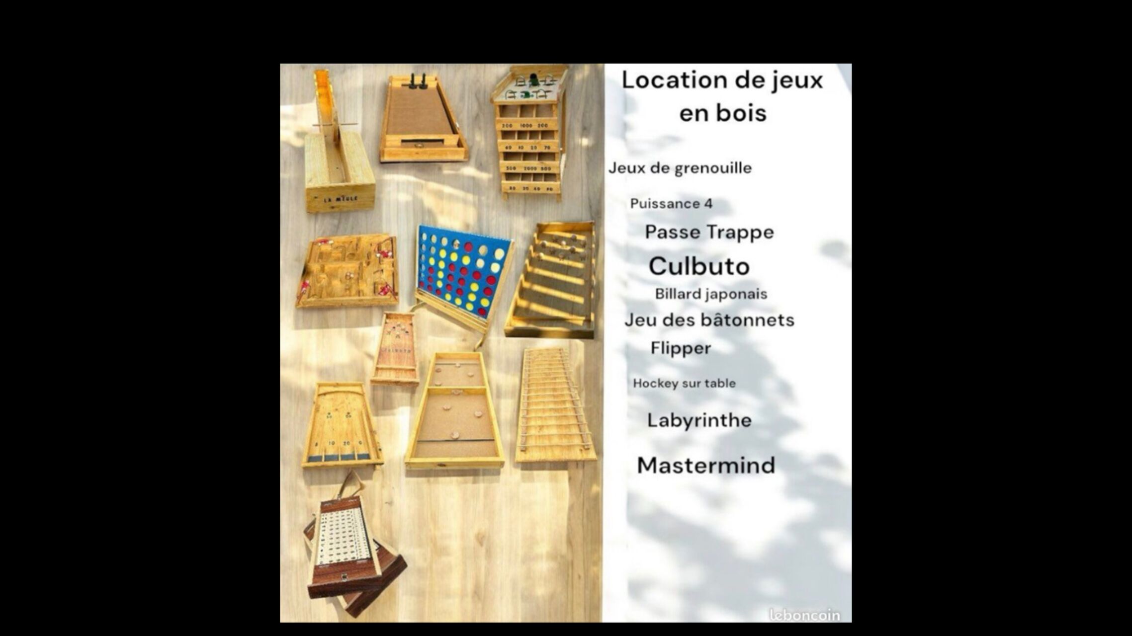 Location Jeux en Bois Géants & Traditionnels