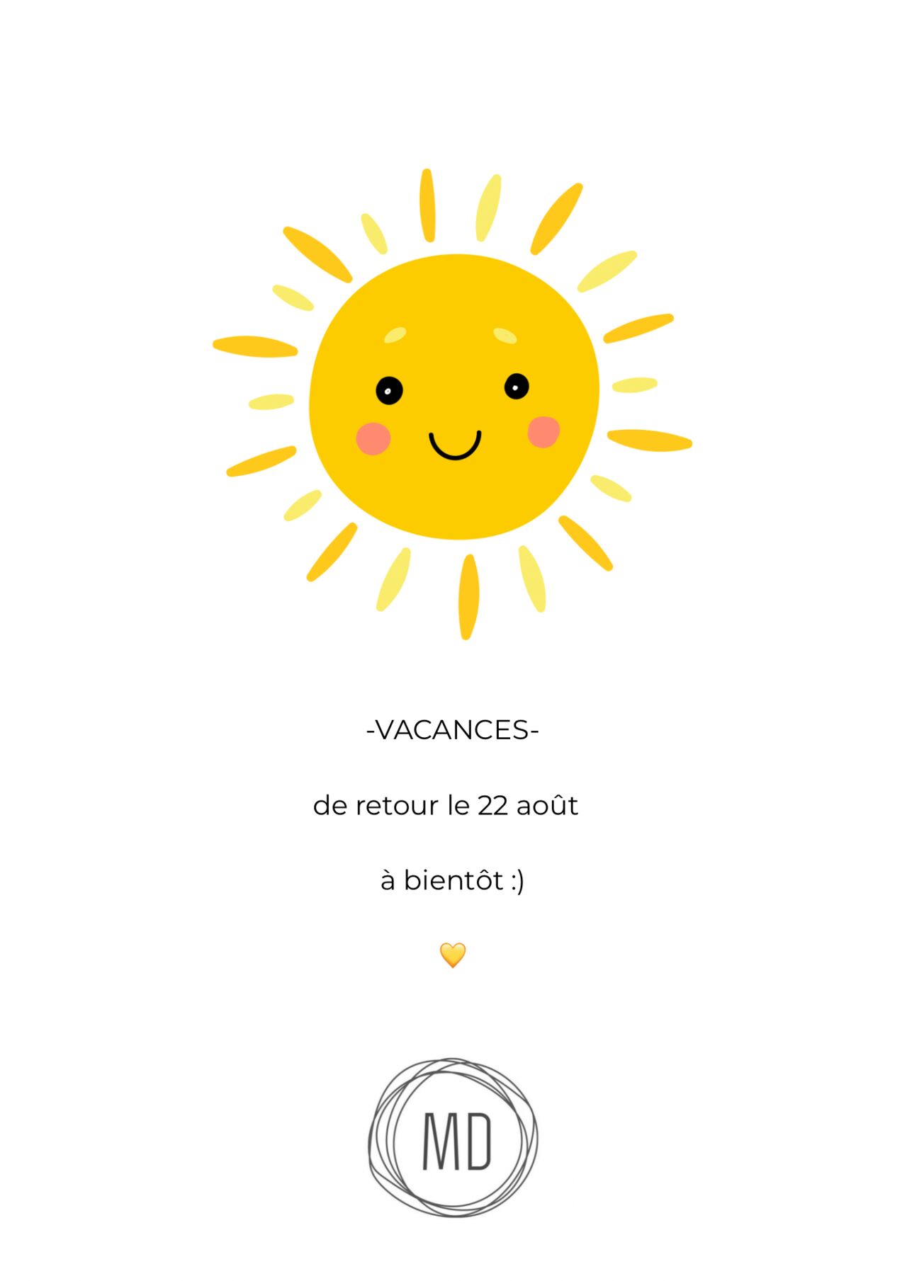 Congés d'été ☀️