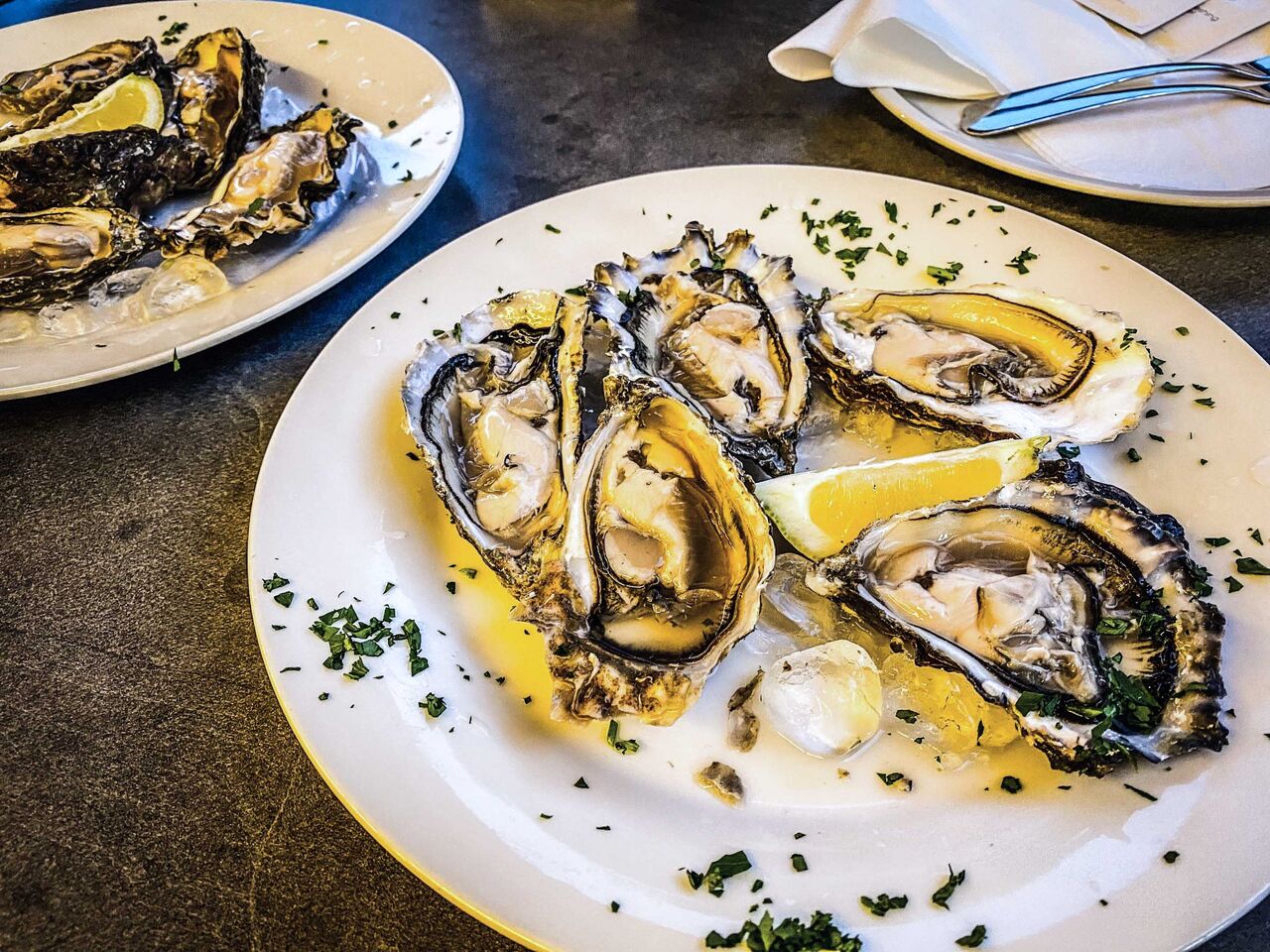 Aperitivo, Champagner und Austern