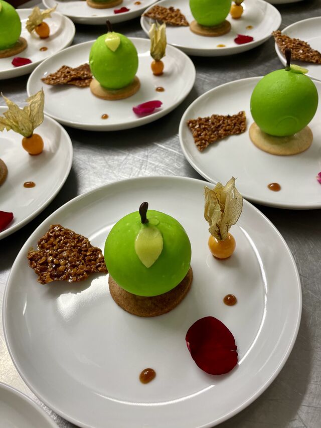 Pomme granny smith en trompe l’œil 