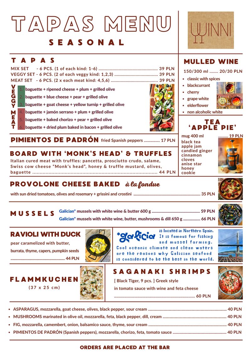 TAPAS MENU EN