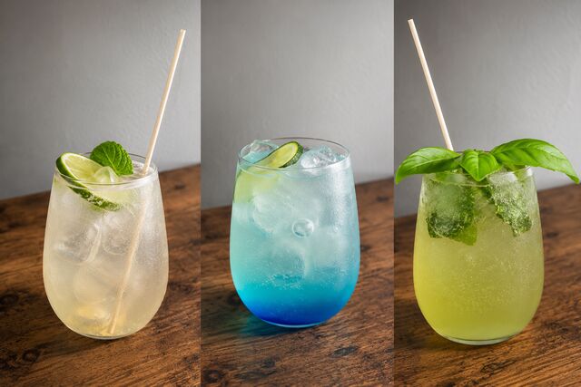 COCKTAILS: LYCHEE COMFORT, BLUE KAMIKAZE, TUMI SOUR