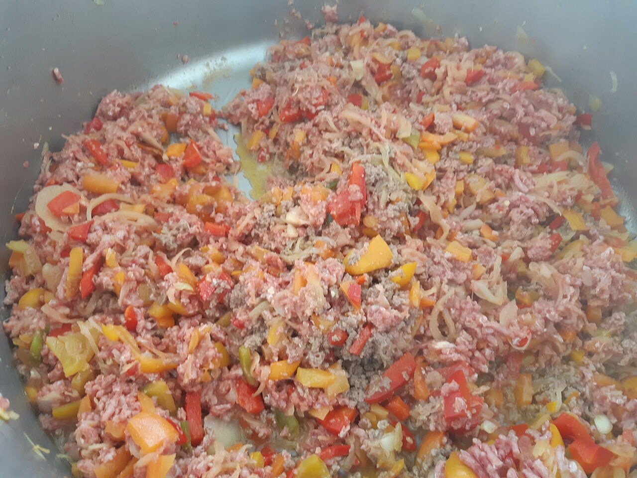 Chili con canard en préparation