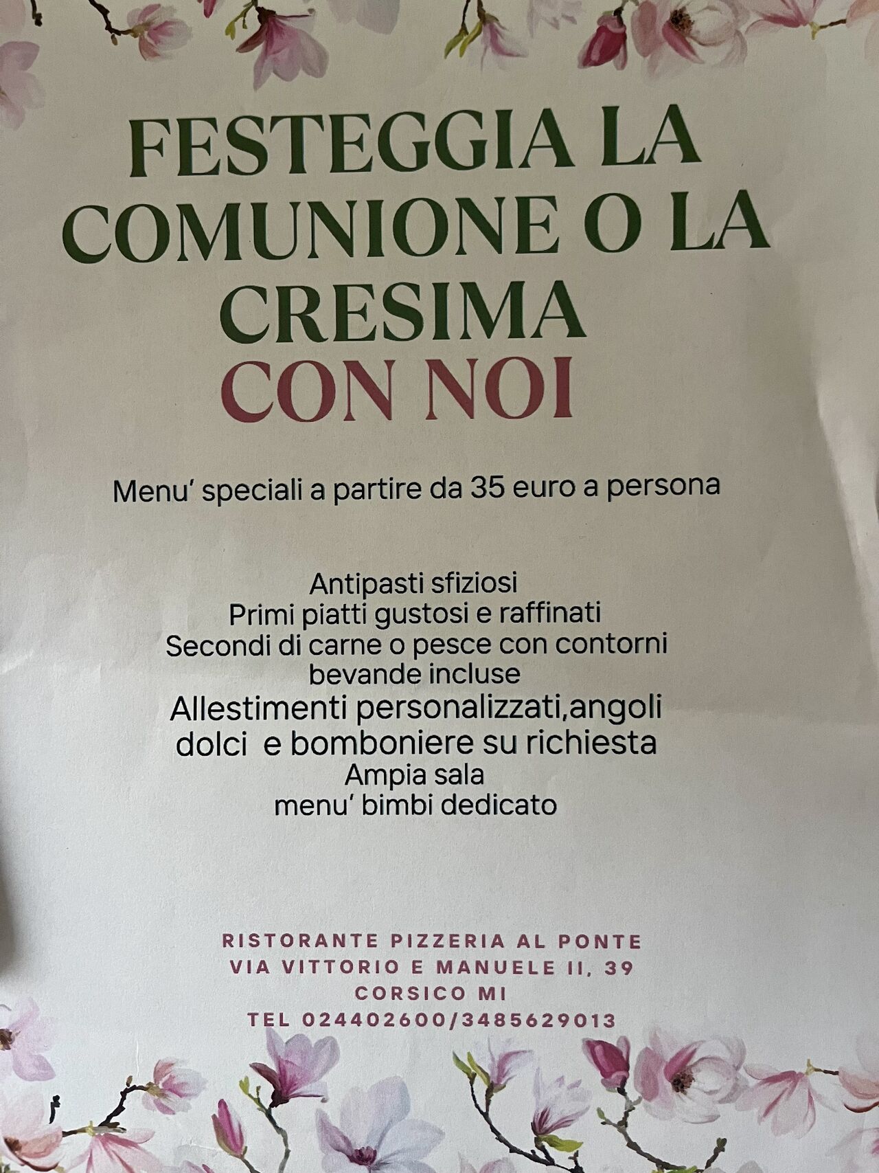 COMUNIONE E CRESIMA CON NOI!