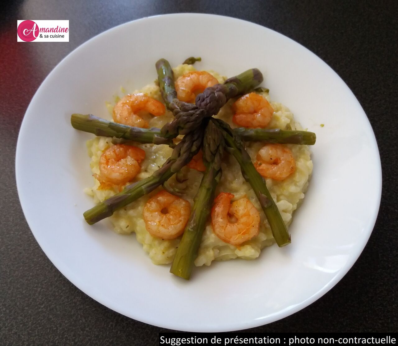 Risotto à la crème d’asperges vertes et crevettes poêlées au paprika