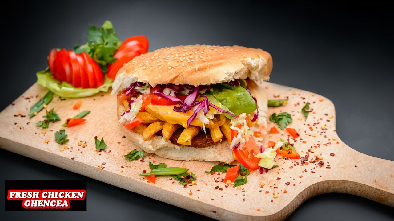 Dublu hamburger de pui