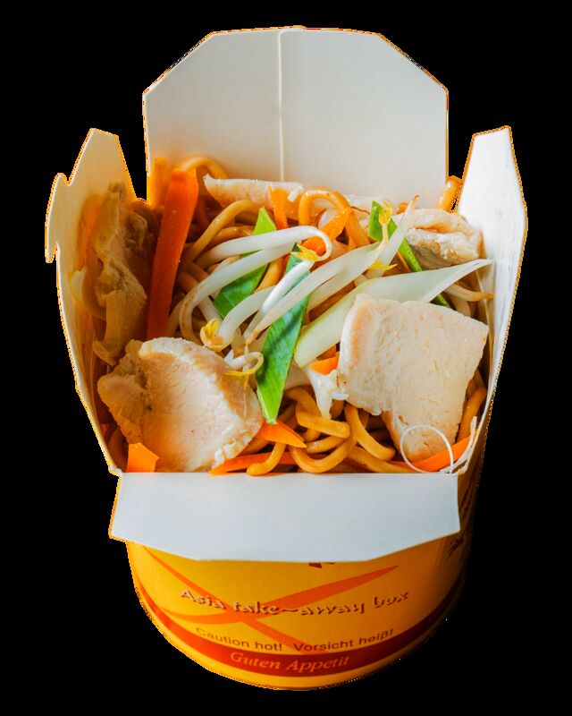 Nudelbox mit Hühnchen