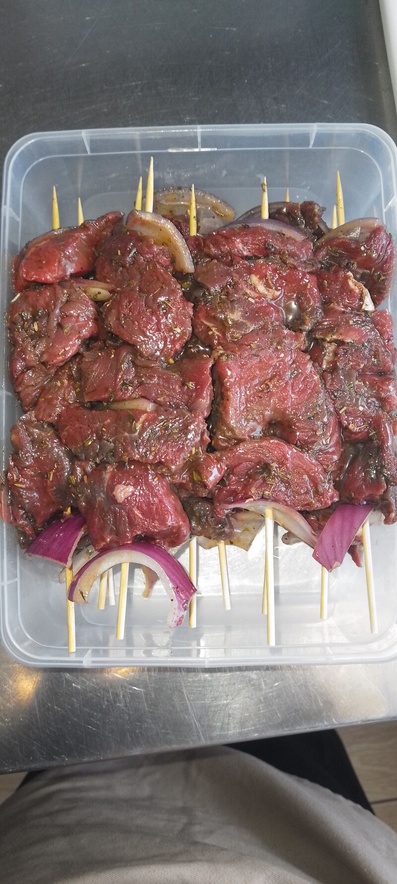 Brochettes de bœuf marinées 