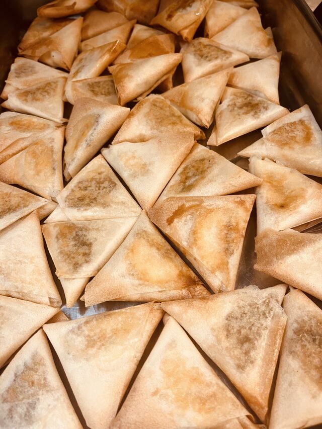 Samoussa chèvre miel et noix