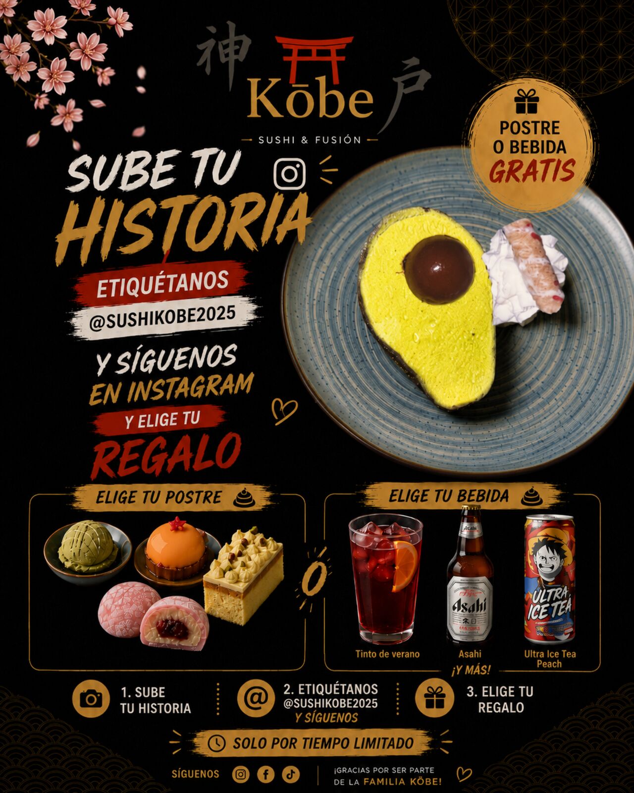🎁 ¿POSTRE O BEBIDA GRATIS? TÚ ELIGES 👀