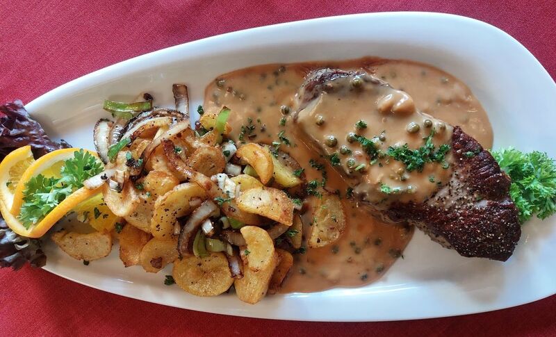 Pfeffer-Rumpsteak mit Bratkartoffeln