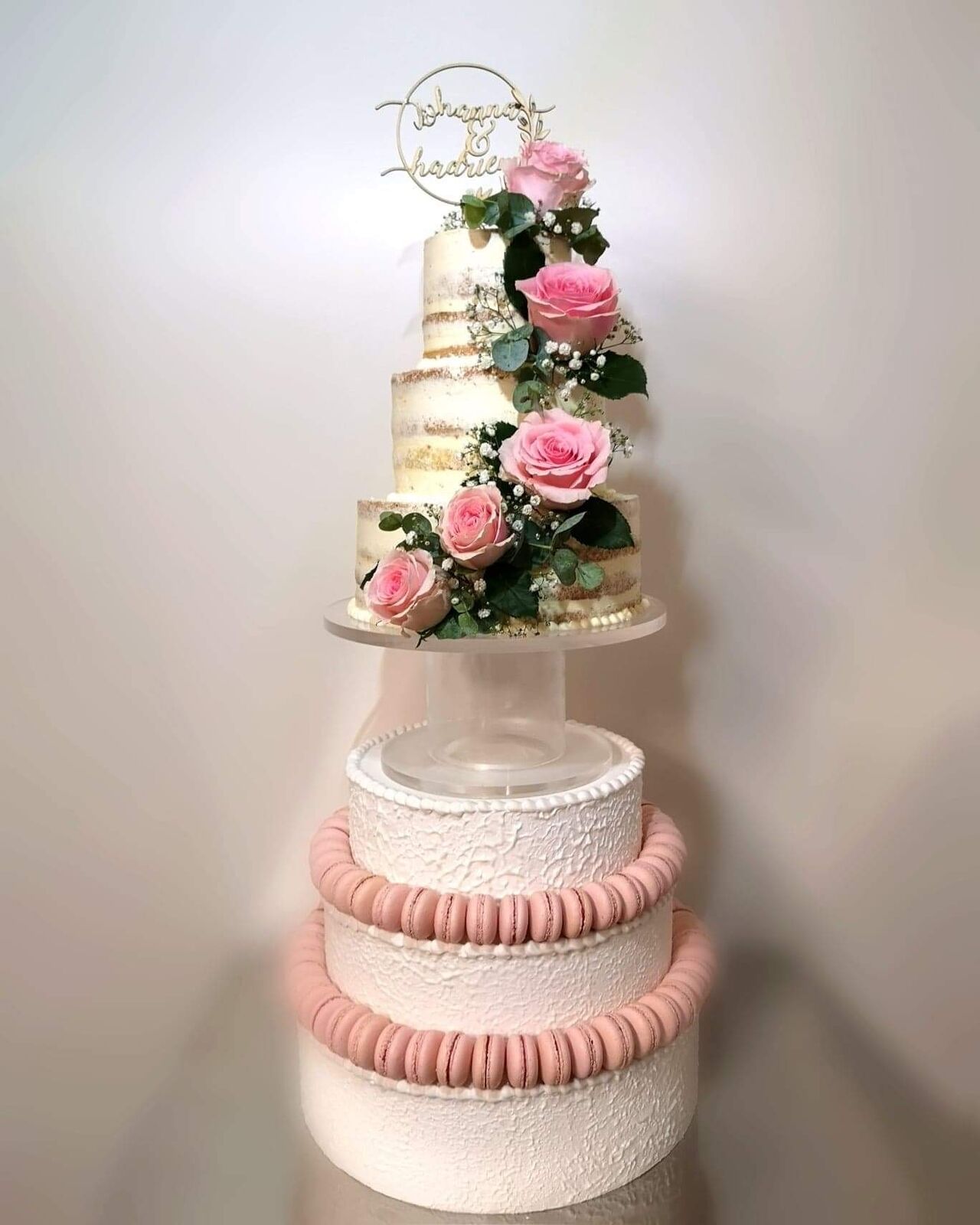 Nudecake pour un mariage (décor fleur fraiches)