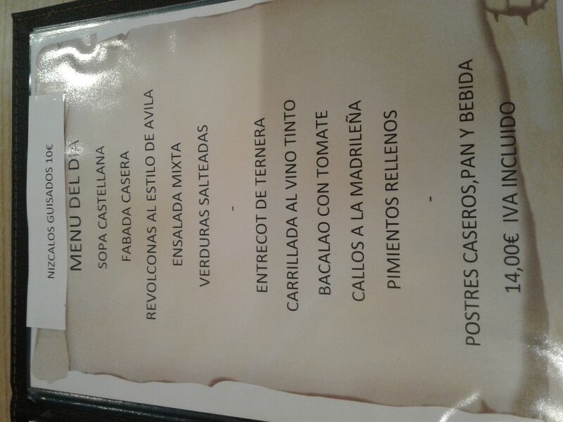 Menu especial,todos los dias de 13:00h a 16:00h