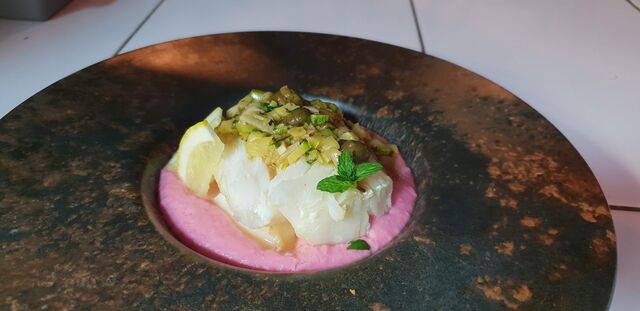 Bacalao en salsa de alcaparras 