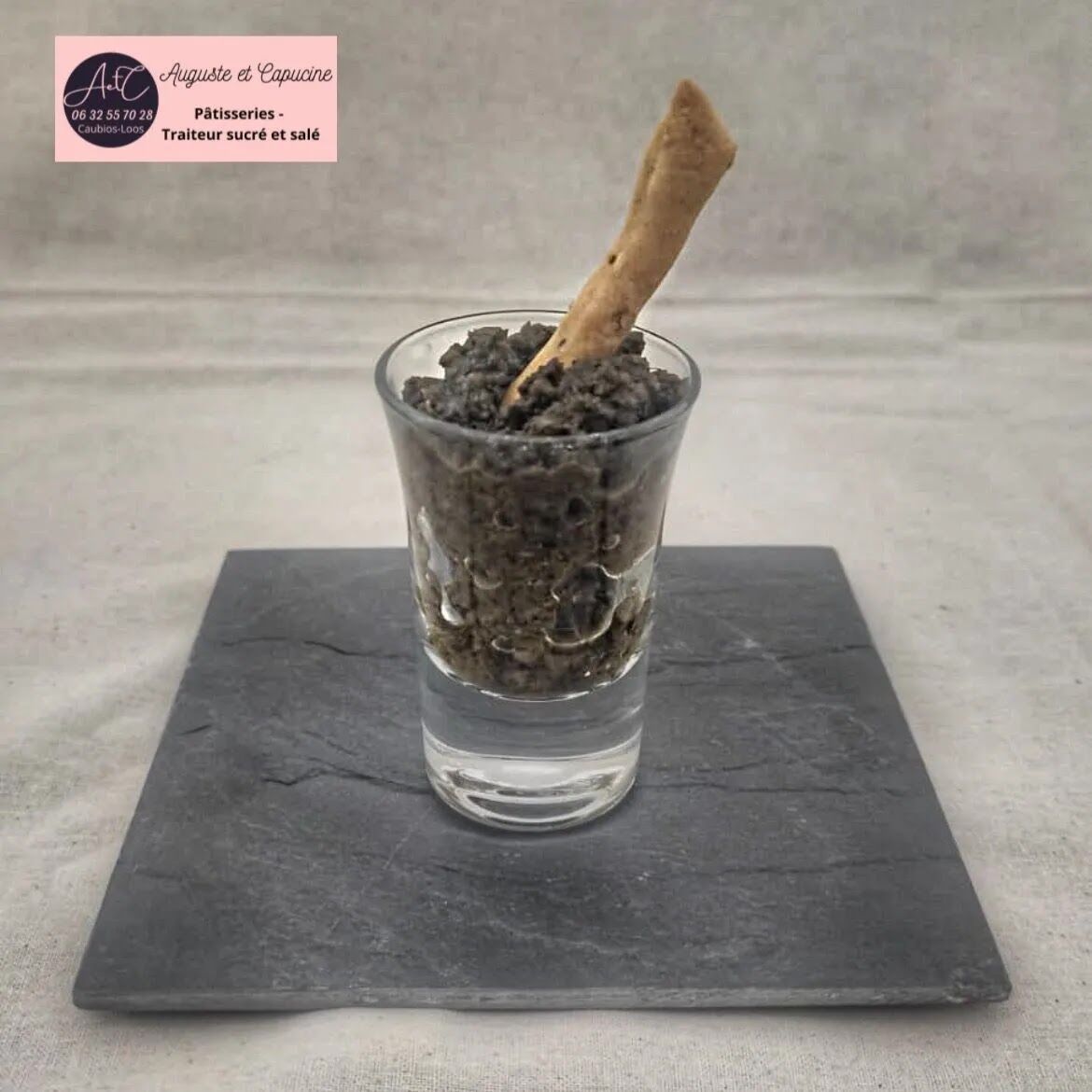 Pot de 50 g de tartinade olivade noire au thym 2,50 €