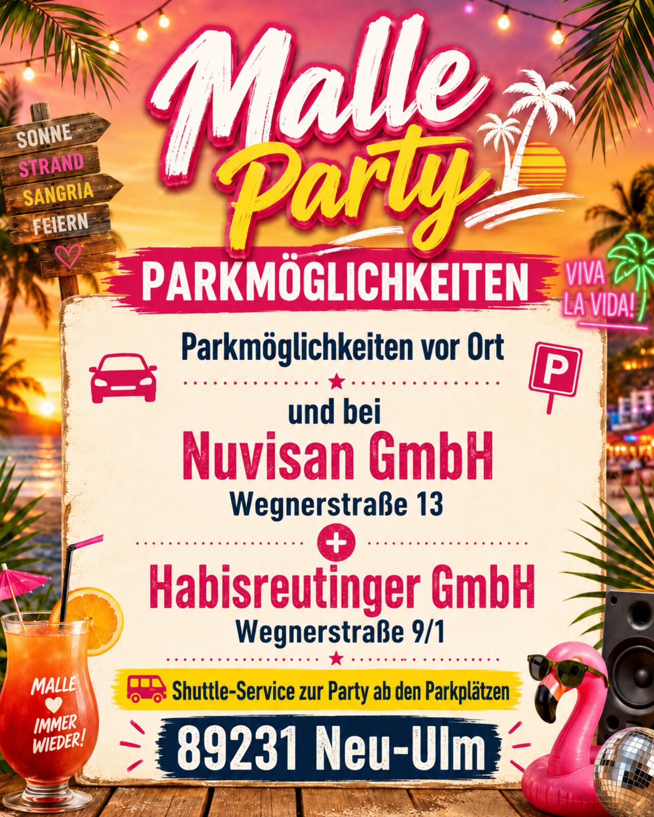 Parkmöglichkeiten Malle Party