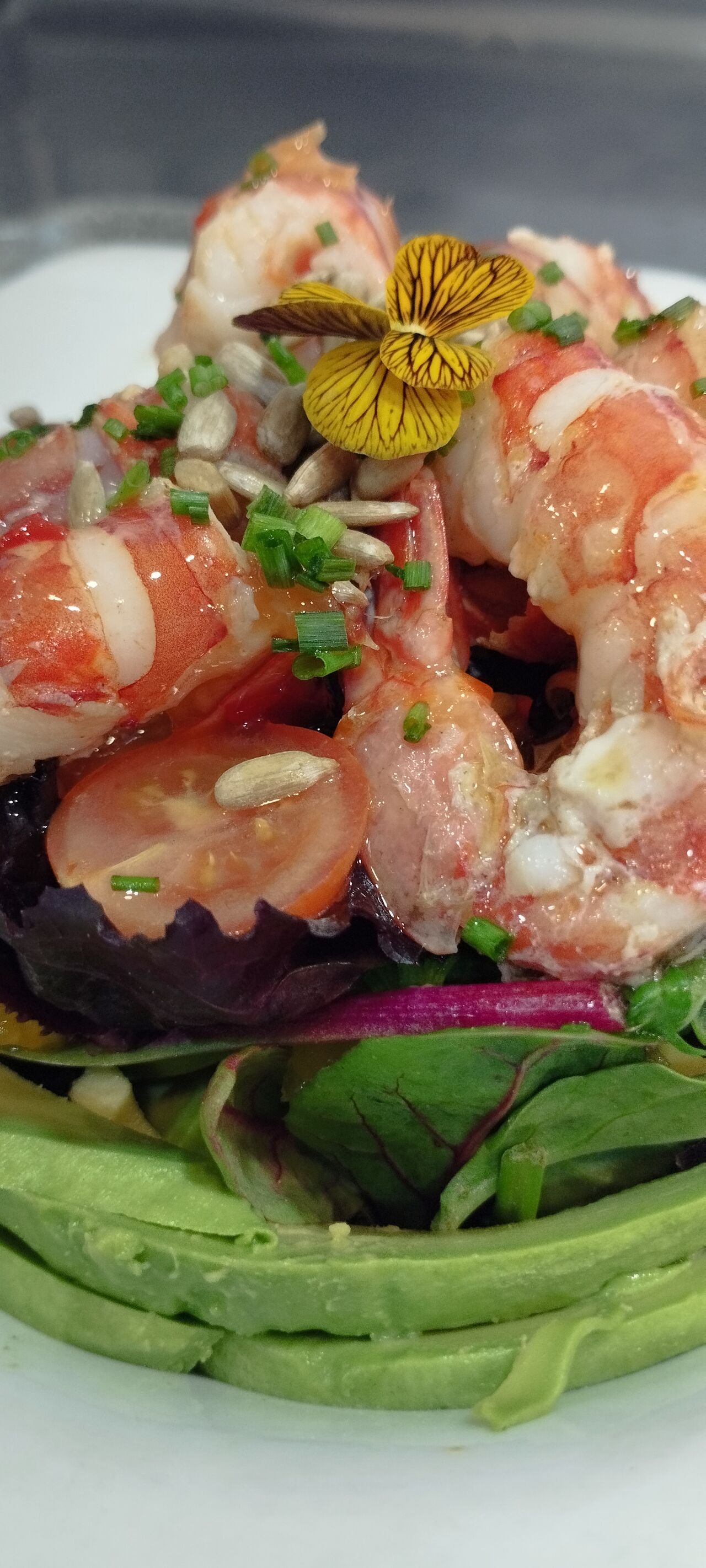 ENSALADA DE AGUACATE CON GAMBONES