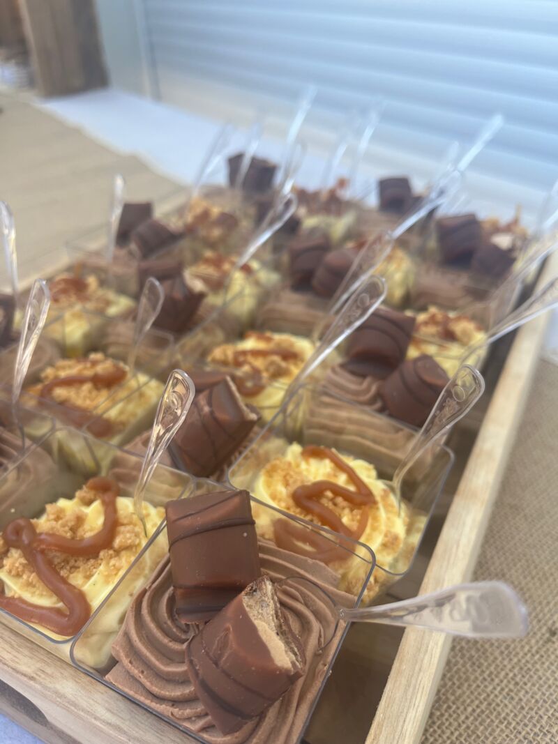 Verrines chocolat et vanille/caramel