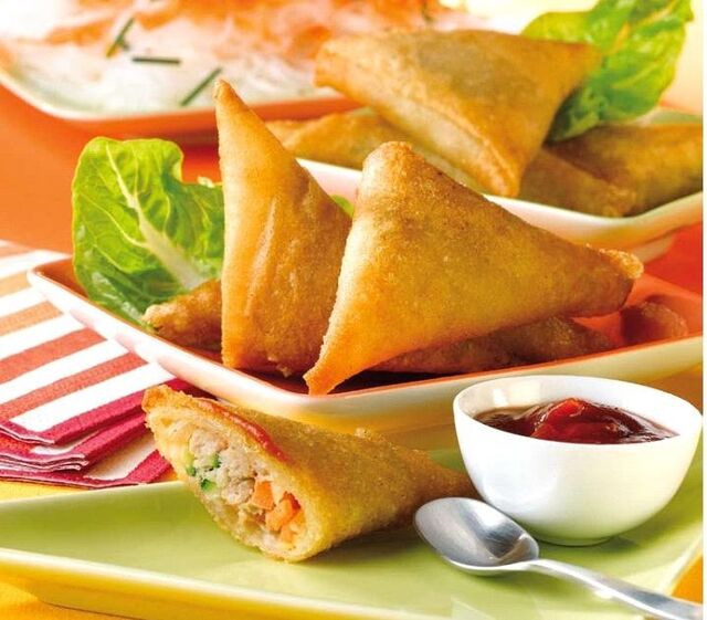 Samoussas au légumes et au bœuf haché