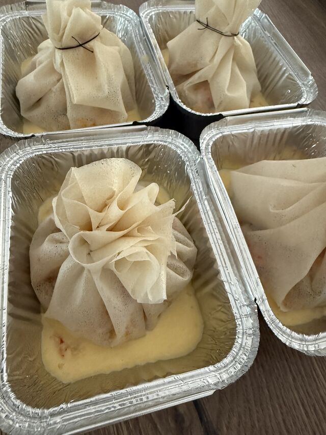 Aumônière de St jacques, cœur effilé de carottes à l’ancienne & courgettes caramélisées sur sa nage d’écrevisses 🔥