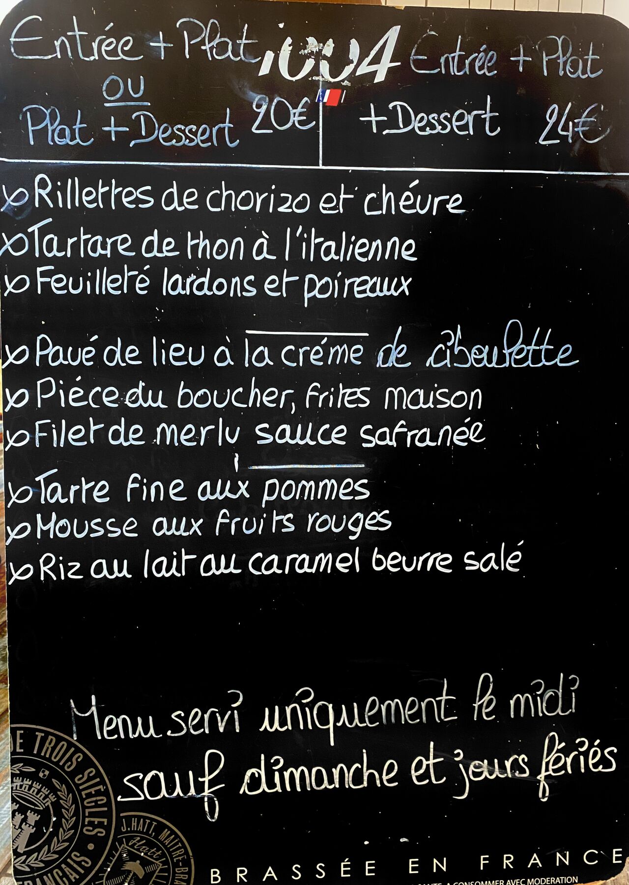 Menu du midi du 23/03 au 28/03