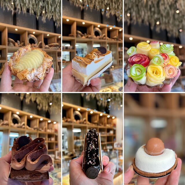 Nos pâtisseries:
- tarte bourdaloue
- tarte citron
- tarte aux pommes
- Royal
- Eclair chocolat
- L’inspiration